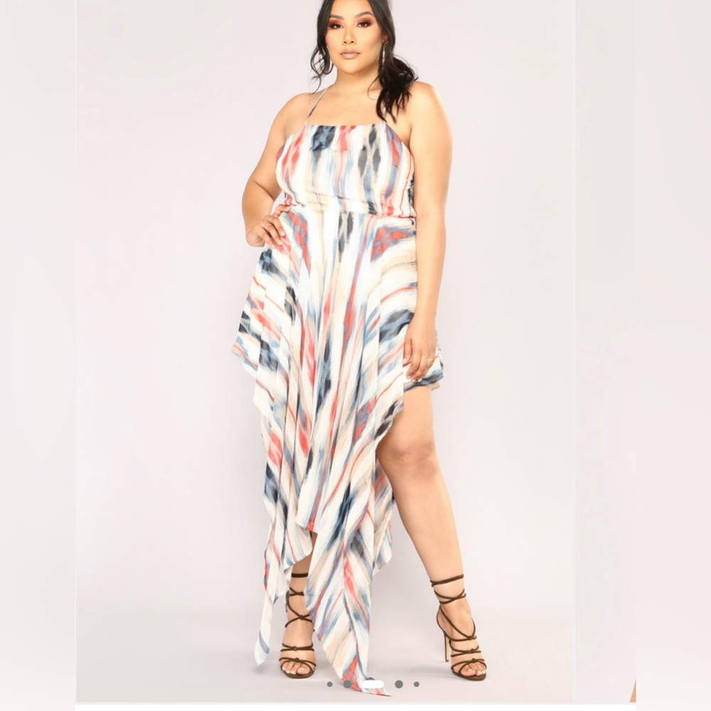 Fashion Nova Vibrant High Low Maxi Dress